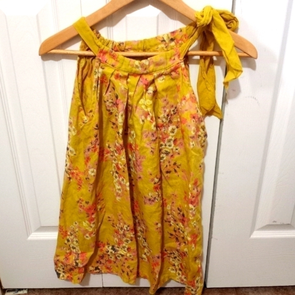Bellamlora LInen Floral Tunic Top Made in Italy Size X Small